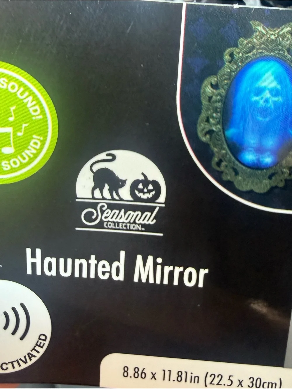 Gothic Bat-Top Spooky Mirror with Blue Ghost Illusion, Viral Haunted Mirror